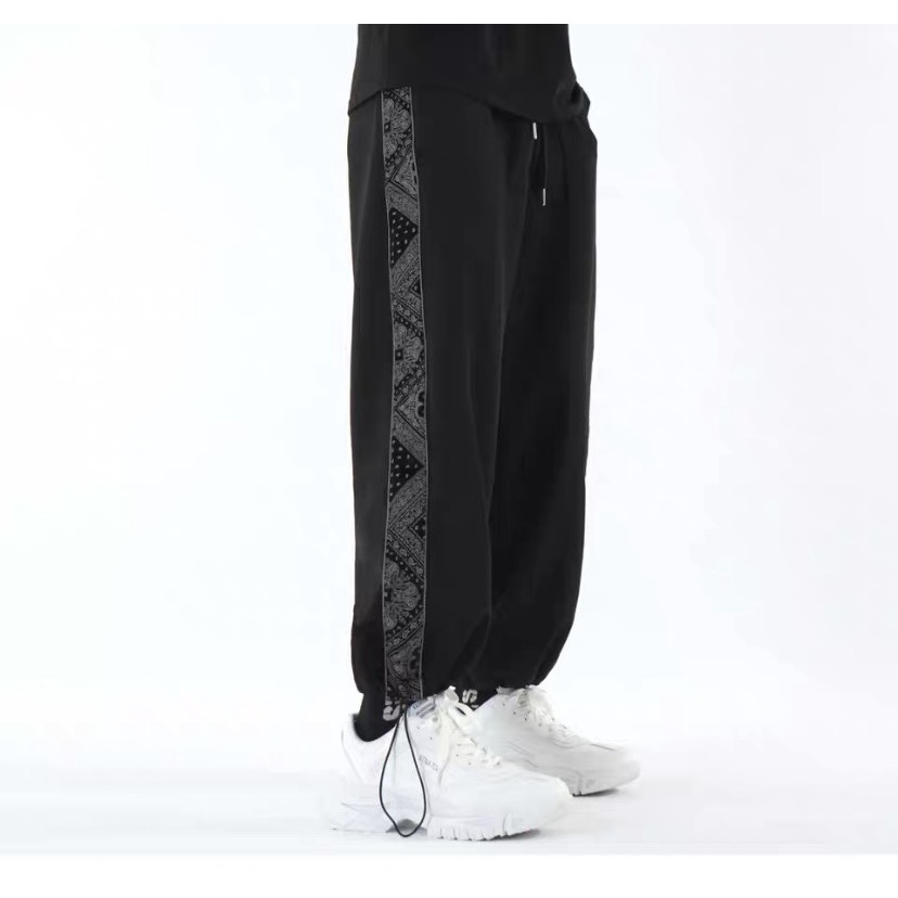 Quần Ống suông Nam Nữ Unisex- quần jogger ông rộng  họa tiết có dây Rút Ở Gấu Quần cực chất