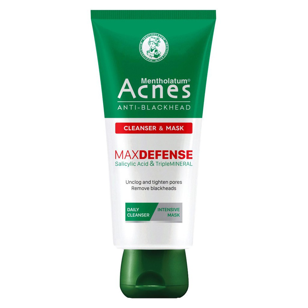 Kem Rửa Mặt Và Mặt Nạ Ngăn Ngừa Mụn Đầu Đen Anti-Blackhead Cleanser &amp; Mask Acnes 100Gr