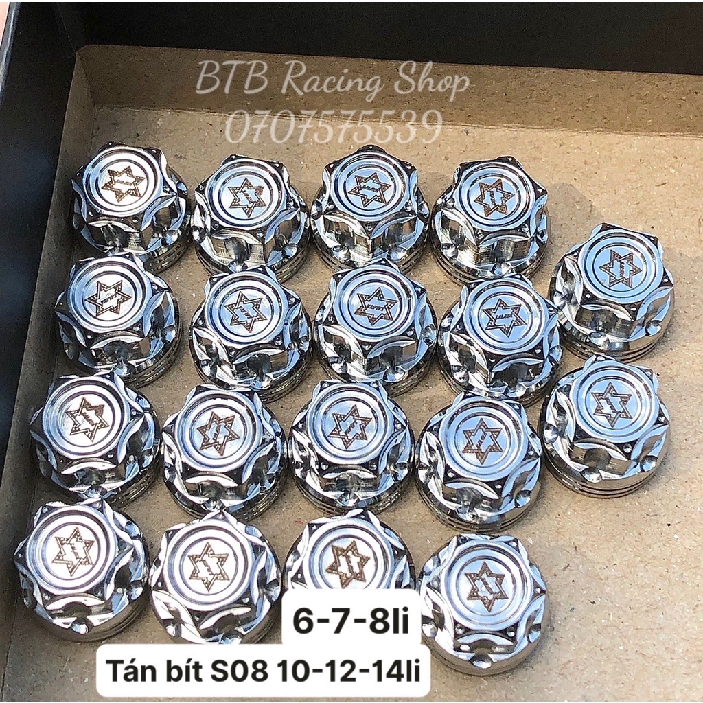 Tán bít Salaya Mẫu S07 S08 (Mới Nhất) Inox 304 đủ size 6li-7li-8li-10li-12li-14li Dập Logo Siu Nét