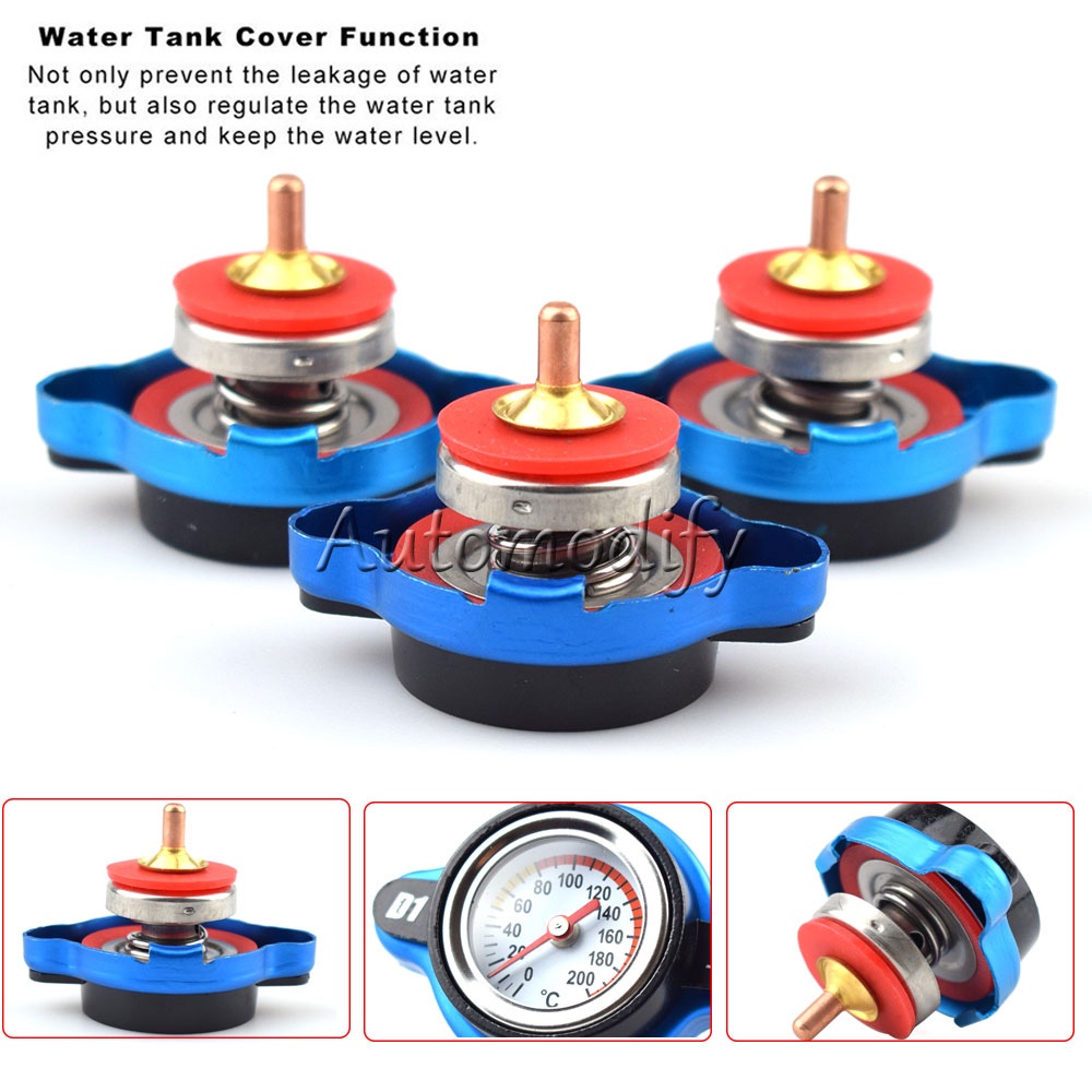 D1 Spec Đồng Hồ Đo Nước Nắp Tản Nhiệt + Đồng Hồ Đo Nhiệt Độ Nước 0.9bar / 1.1bar / 1.3bar