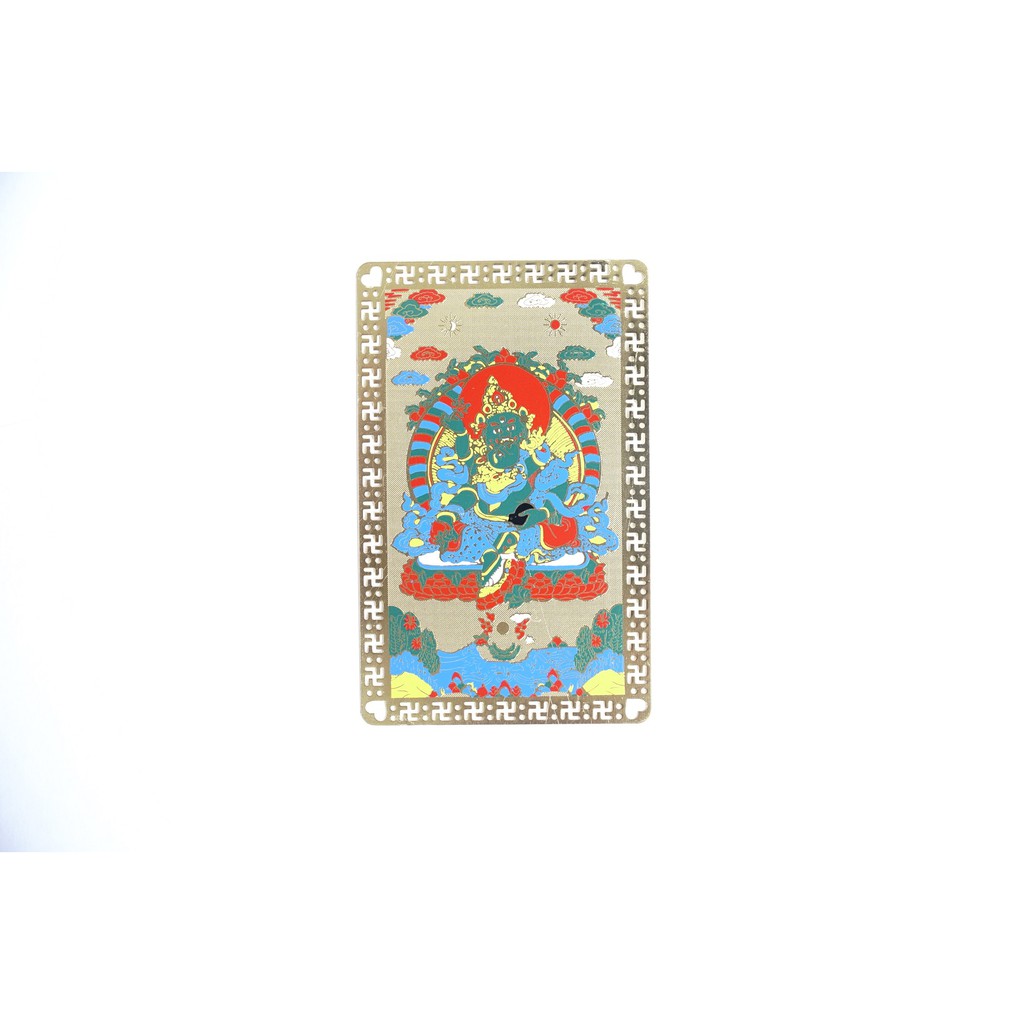 Tấm đồng Lục Thần Tài Mật Tông - Thần tài bản mệnh tuổi Dần, tuổi Mão cầu tài lộc, giàu có - Đồng vàng 8x5cm