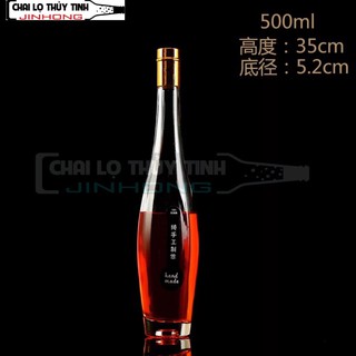 Chai thủy tinh đựng rươu vang đá cao cấp 500ml