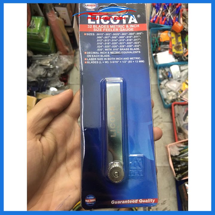 Thước căn lá Licota ATA-0074E 32 lá dùng đo khe hở từ 0.04 đến 0.88mm