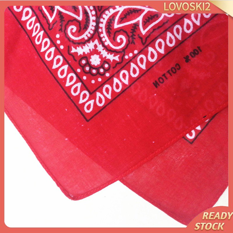 Cotton Paisley Cowboy Bandana Scarf Head Wrap Hair Band Handkerchief Red