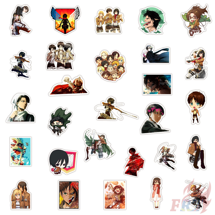MIKASA Set 100 Nhãn Dán Trang Trí Hình Nhân Vật Trong Phim Attack On Titan