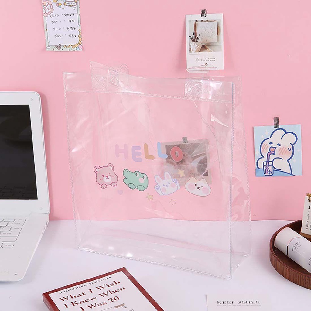 Balo Nhựa PVC In Chữ Haversack Thời Trang