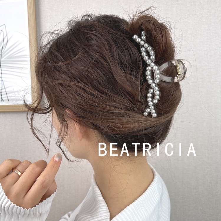 Kẹp tóc nhựa đính hạt phong cách Hàn Quốc, Phụ kiện thời trang tóc KT007 - FilibraStyle
