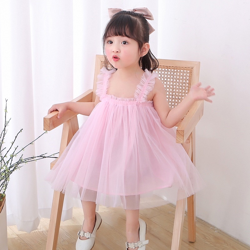 Đầm tutu hai dây dễ thương cho bé gái, THEMOON SHOP đầm công chúa bé gái