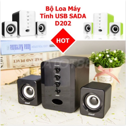 Bộ Loa Máy Tính Usb Sada D202 2020 giá Rẻ Âm Thanh Sống Động - Freeship - Bảo hành uy tín