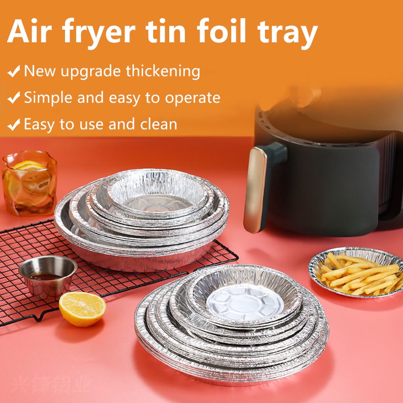 Set 50 / 100 Giấy Thiếc Lót Khay Nướng Bánh / BBQ Hình Tròn Chống Dính Dầu