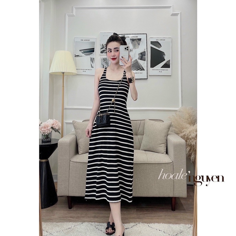 VÁY BA LỖ CỔ U DÁNG SUÔNG SIÊU HOT