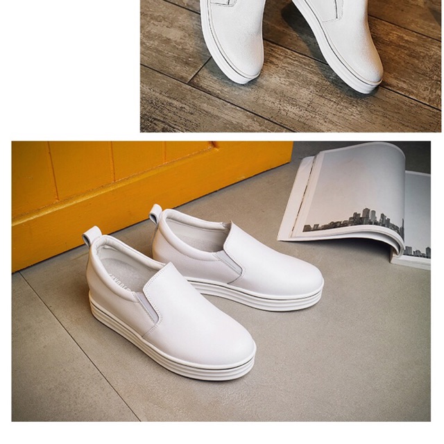 Giày slipon màu trắng size nhỏ 32 New 90%