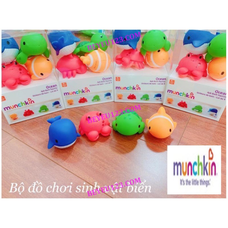 Bộ 4 sinh vật biển đồ chơi nhà tắm an toàn cho bé Munchkin - MK31205