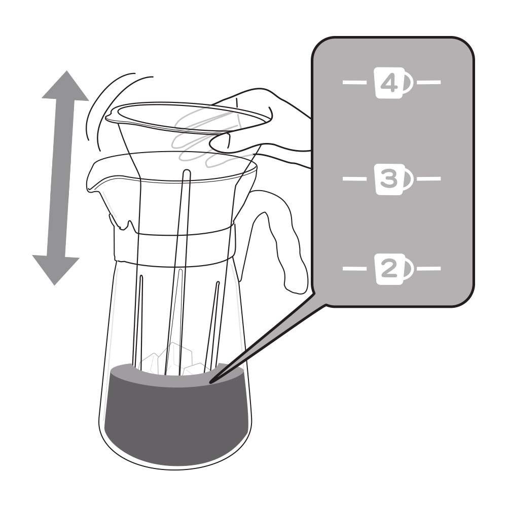 BÌNH PHA CÀ PHÊ NÓNG VÀ LẠNH HARIO 2 IN 1 V60 VIC-02B-ĐEN 2-4CUPS | 700ML