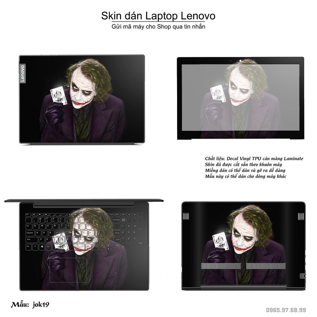 Skin dán Laptop Lenovo in hình Joker nhiều mẫu 3 (inbox mã máy cho Shop)