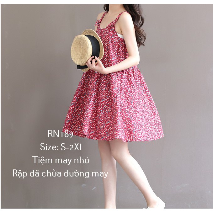 RN189_rập giấy may đầm sát nách nữ