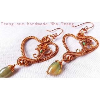 Bông tai handmade hoa hồng