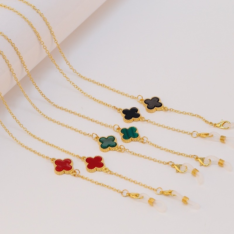 Dây Đeo Mặt Kính Chống Thất Lạc Hình Cỏ Bốn Lá Nhiều Màu Sắc