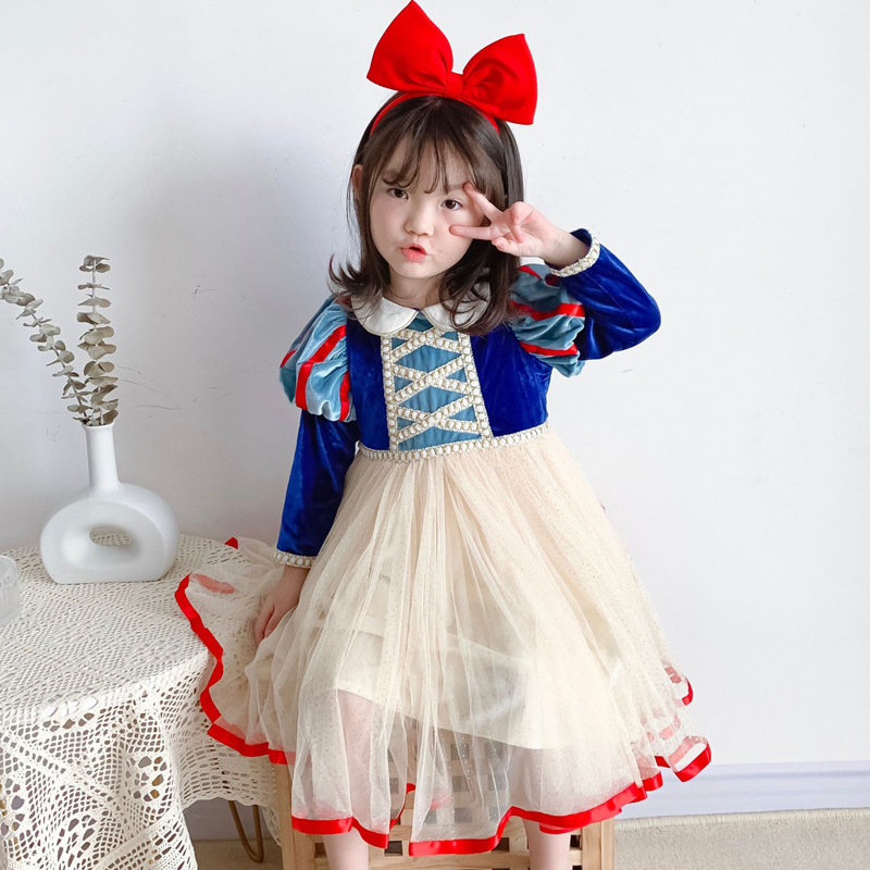 Đầm Hóa Trang Công Chúa Bạch Tuyết Dài Tay Cho Bé Gái 2020