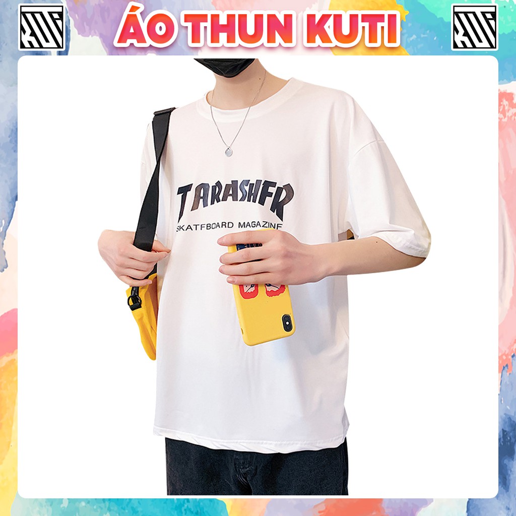 Áo Thun Tay Lỡ TARASHFR Unisex Kuti Basic Tee Phông Trơn Nam Nữ Form Rộng Oversize 3 Màu Phong Cách Ulzzang Hàn Quốc