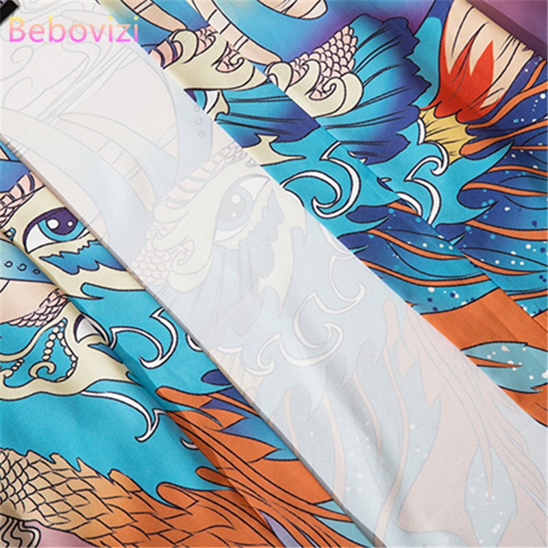 M-XXL Ukiyoe Harajuku Kimono Cosplay for Mens Women Japanese Style Streetwear Robe Japan Cardigan Top Yukata Haori Clothes