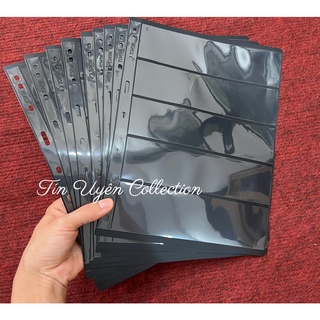 Combo 10 phơi tem 5 ngăn đen đựng tem 2 mặt chính hãng mingt - pccb