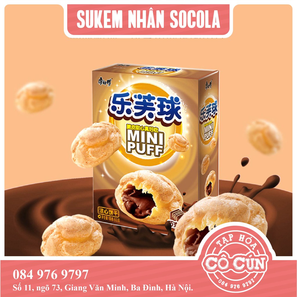 Bánh su kem mini thơm ngon, hộp giấy xinh xắn - Hàng mới về, 3 vị nhân để lựa chọn