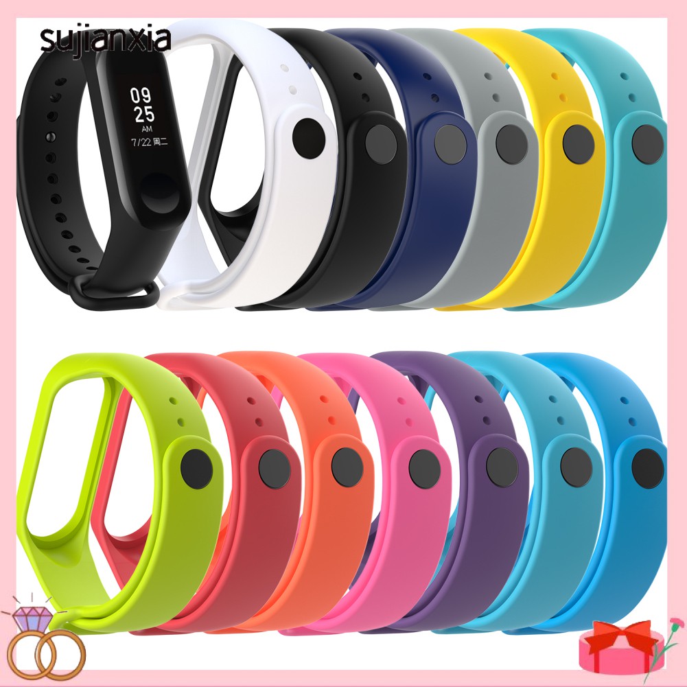 Dây Đeo Thay Thế Chất Liệu Tpu Màu Trơn Cho Xiaomi Mi Band 3