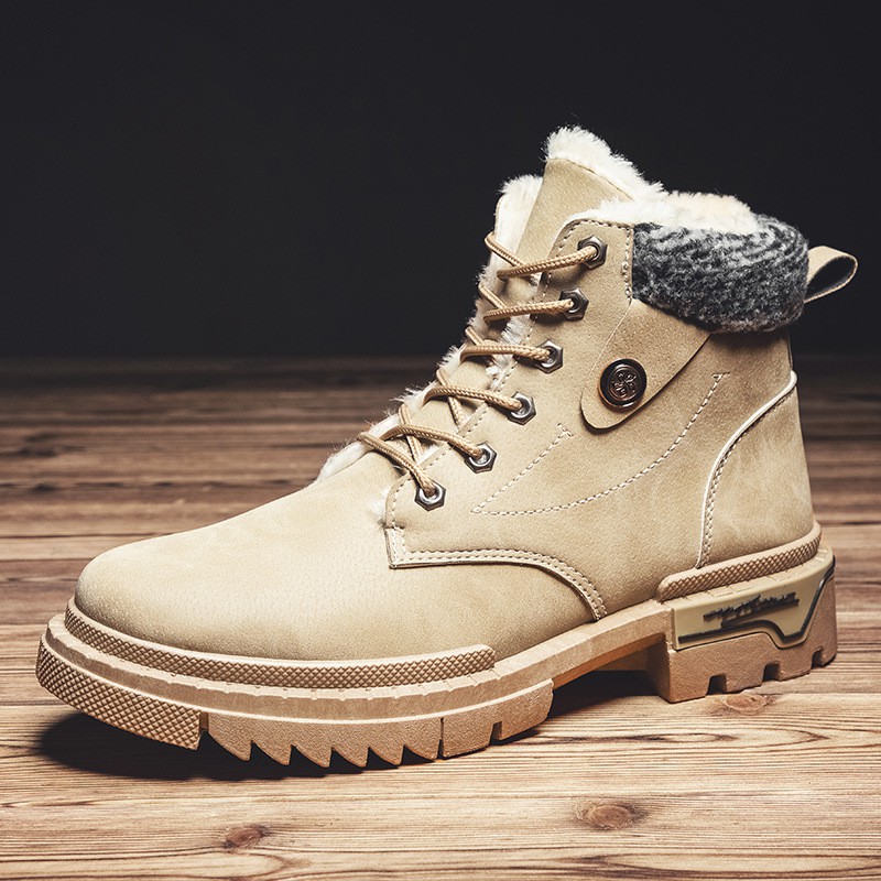 Giày Bốt Martin Lót Nhung Cotton Giữ Ấm Phong Cách Hàn Quốc Thời Trang Mùa Đông Cho Nam 2021 | BigBuy360 - bigbuy360.vn