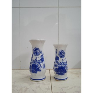 Bình bông thờ cúng mẫu men lam