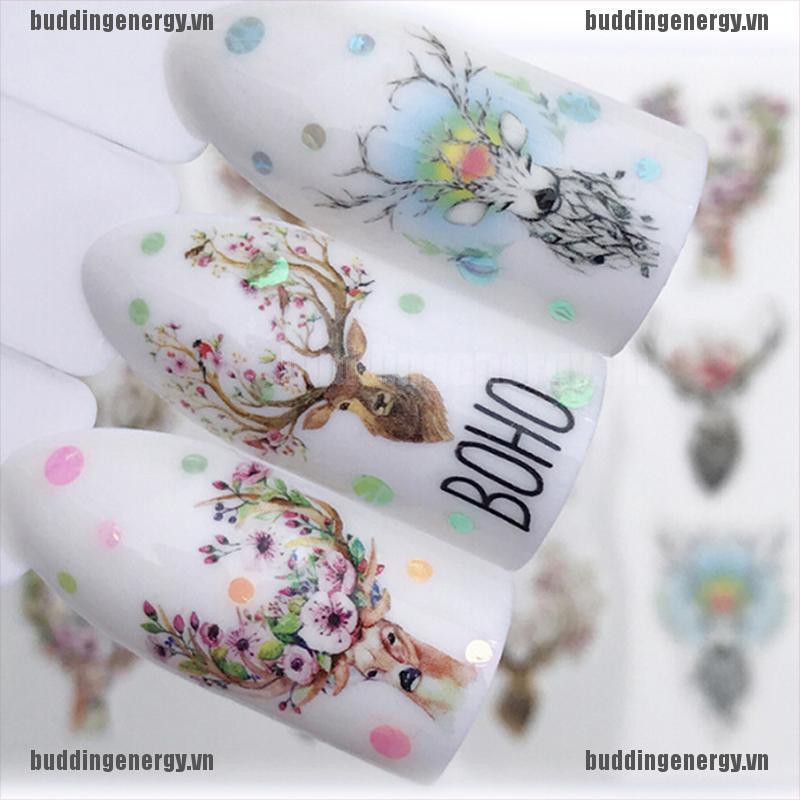 [Hàng mới về] Set 2 miếng dán trang trí móng tay hình sói cá tính