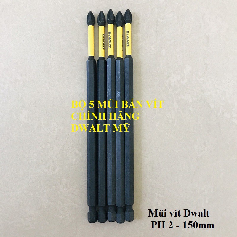 Bộ 5 Mũi Vít DeWalt Có Từ Ph2 - 15cm