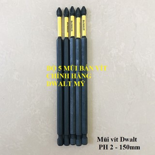Bộ 5 Mũi Vít DeWalt Có Từ Ph2 - 15cm