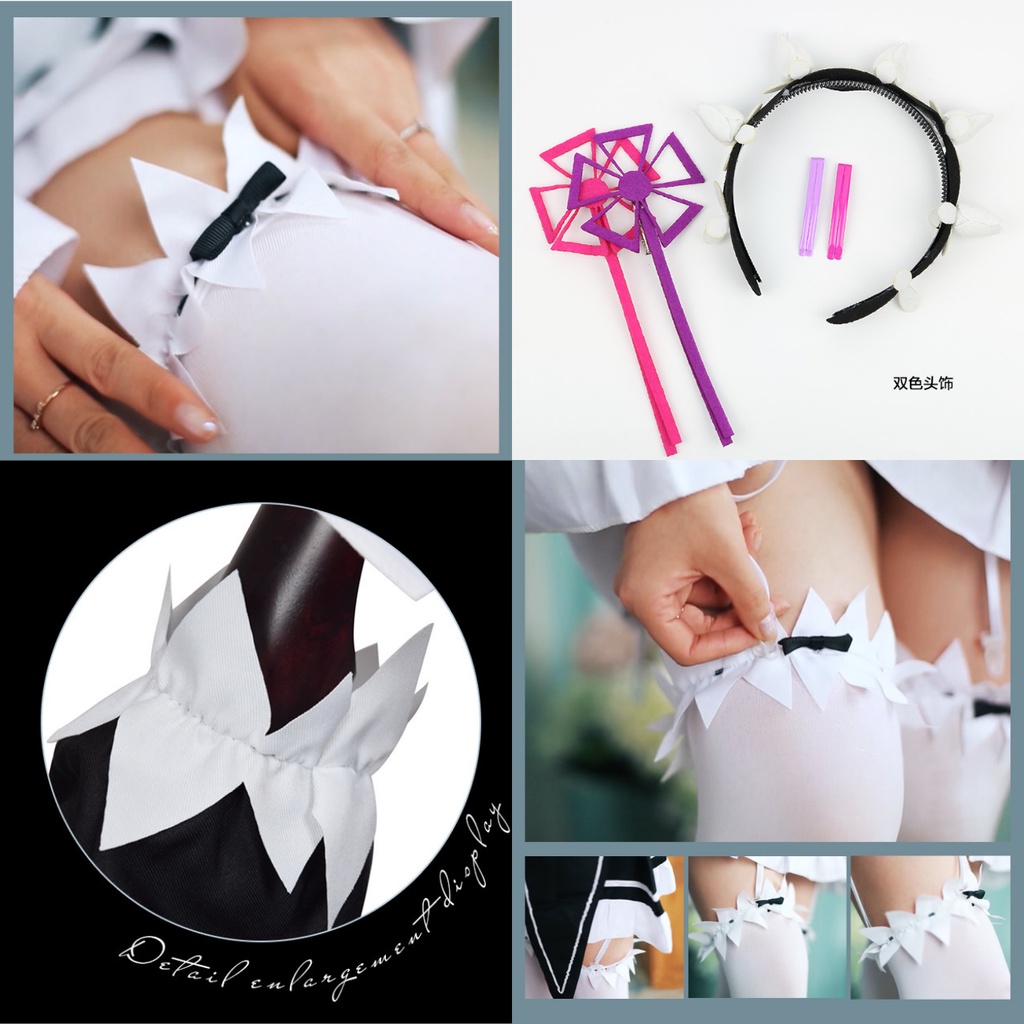 Set đồ cosplay Ram Rem re:zero hầu gái váy maid