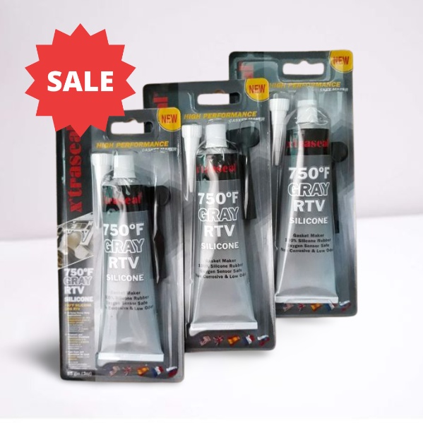 Keo thế ron chịu nhiệt, silicone chịu nhiệt 85g RTV 750ºF X'traseal màu xám