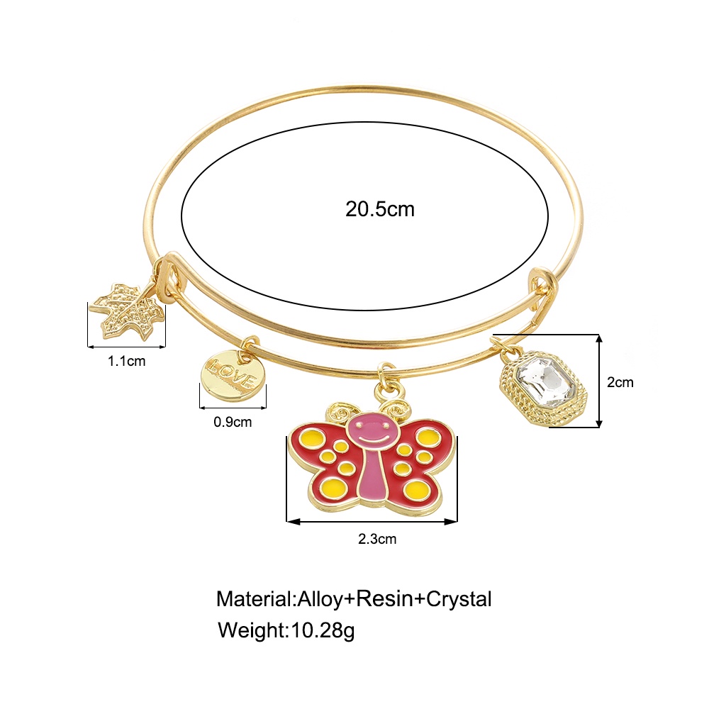 Vòng Tay Mạ Vàng Hình Chuồn Chuồn/Trái Tim/Bướm Có Thể Điều Chỉnh Kích Thước Thời Trang Cho Nữ