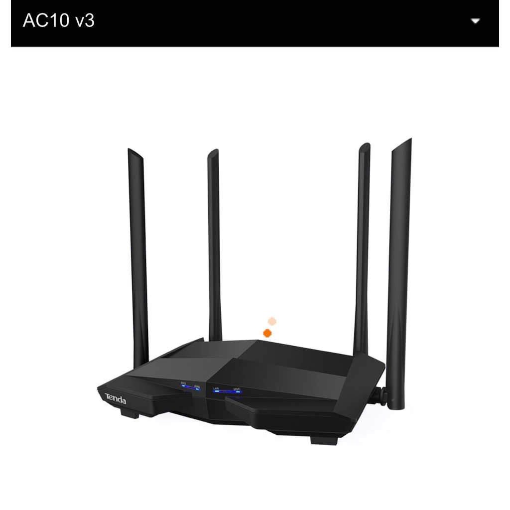 Phát Wifi Tenda AC10 Chính hãng (4 anten 5dBi, 1200Mbps, 2 băng tần, Repeater, 3LAN 1Gbps). VI TÍNH QUỐC DUY