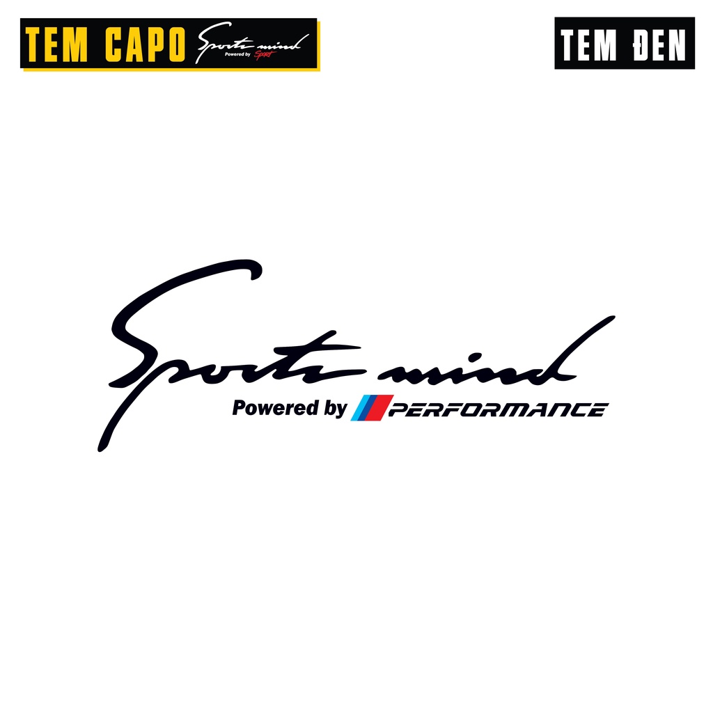 Tem Capo Ô Tô Mẫu CP04 Sport Mind Performance - CP04 PERFORMANCE - Decal Dán Capo Xe Hơi Chống Nước, Bền Màu