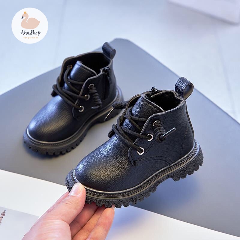 [Sẵn] Bốt cao cổ da sần phong cách Hàn Quốc cho bé trai bé gái K044