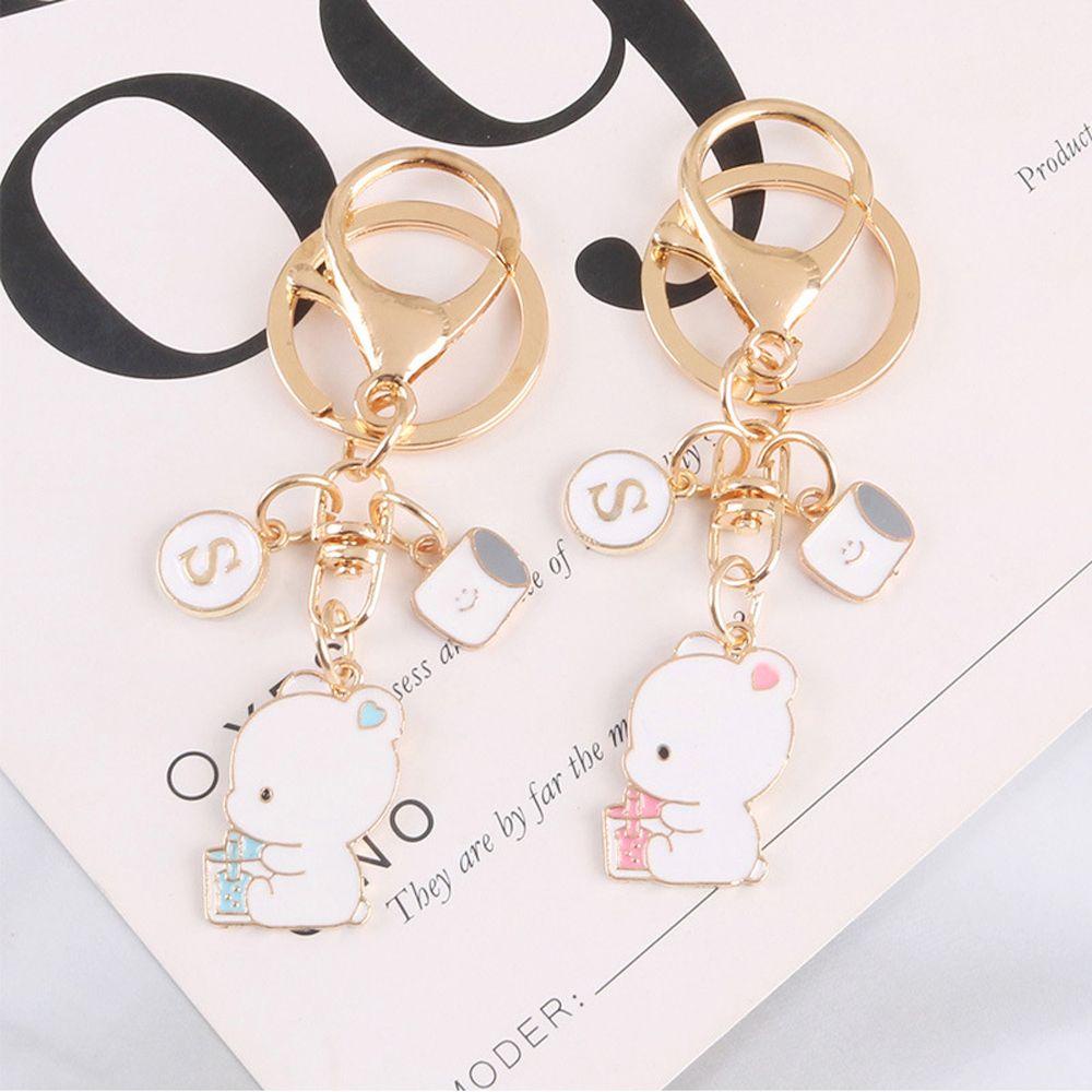 Móc Khóa Hình Ly Sữa Và Gấu Dễ Thương