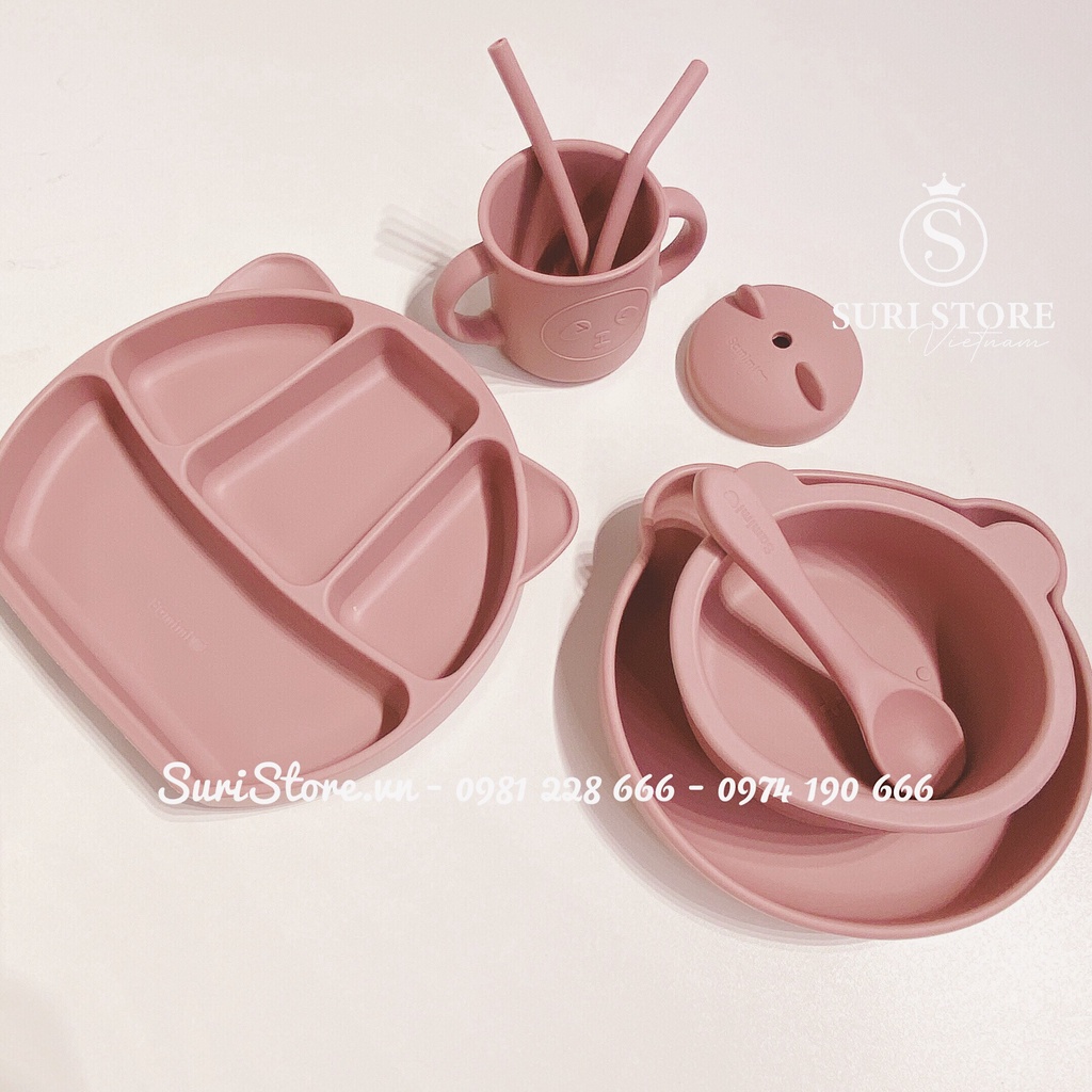 Đĩa ăn dặm chống lật gấu silicone Yummi