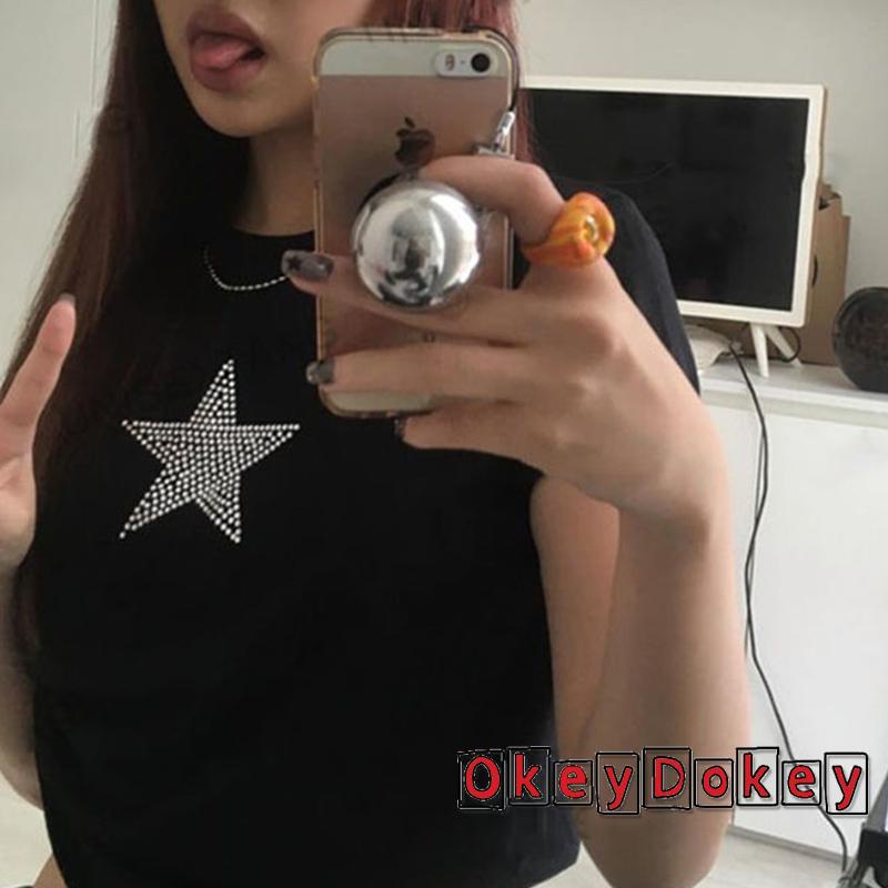 Áo Thun Tay Ngắn Thời Trang Đường Phố Cho Nữ OKDK-y2k