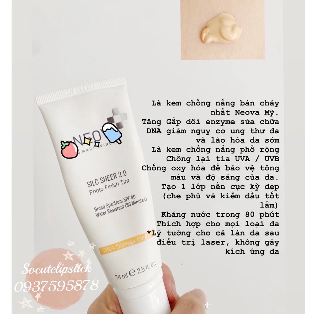 Kem chống nắng NEOVA DNA Damage Control Active Silc Sheer 2.0 SPF 40 (74ml)