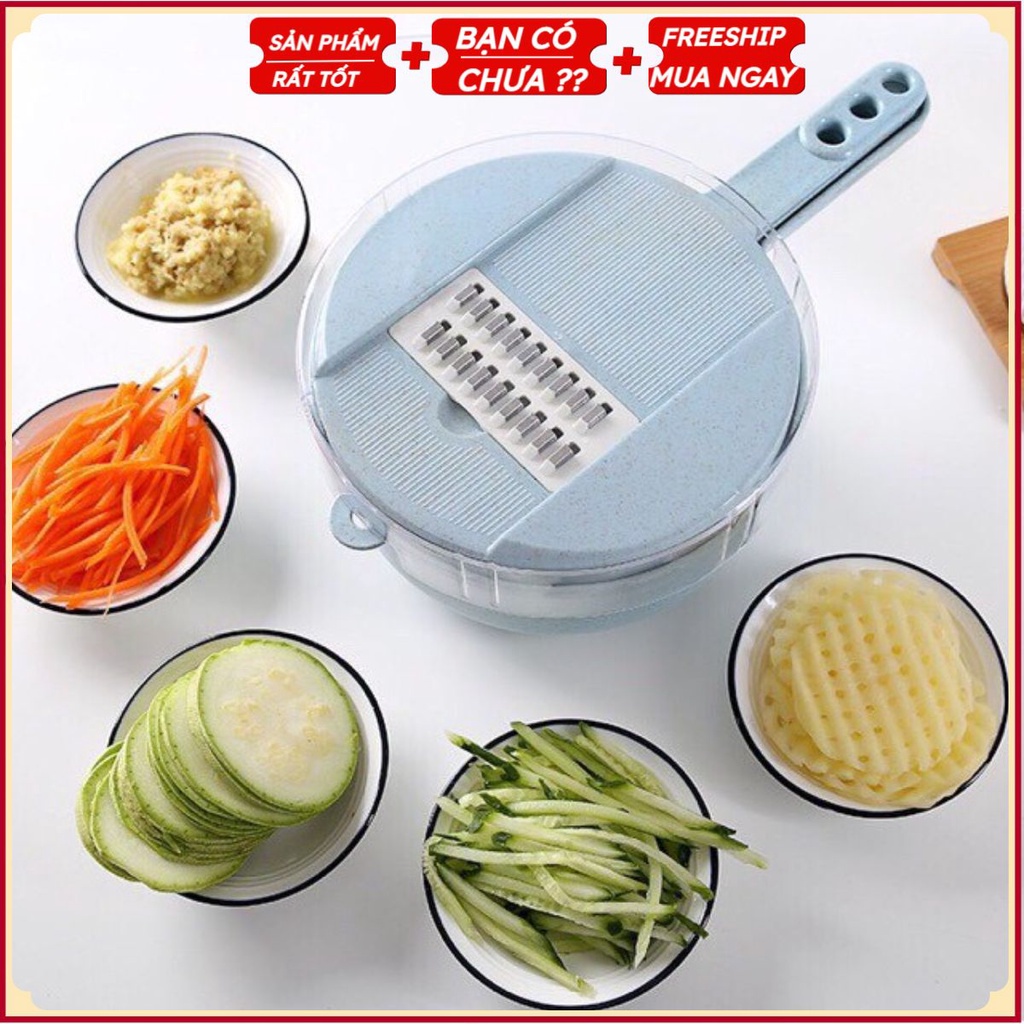 Bộ Nạo Rau Củ Quả Đa Năng 5 in 1 Kèm Rổ Chậu - Nhựa Cao Cấp .