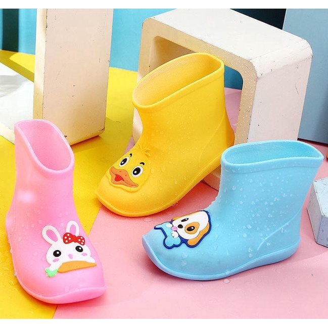 Ủng Đi Mưa Bằng Nhựa PVC Chống Thấm Nước Họa Tiết Hoạt Hình Cho Bé 1-6 Tuổi
