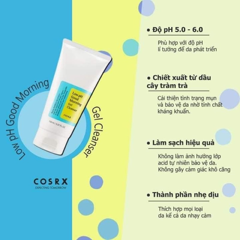 Sữa Rửa Mặt Cosrx Low PH Good Morning Gel Cleanser