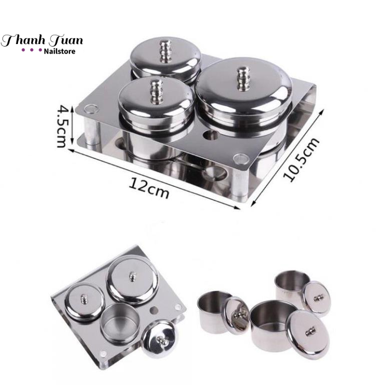 Bộ NỒI INOX đựng lưu huỳnh có sẵn 2 loại 3 và 5   - Phụ kiện đồ nail