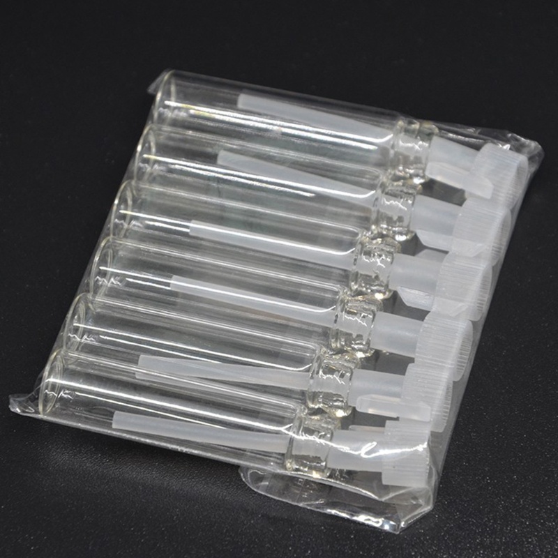 Set 100 Chai Thủy Tinh Rỗng Mini 1 2 3ml Có Nắp Nhựa