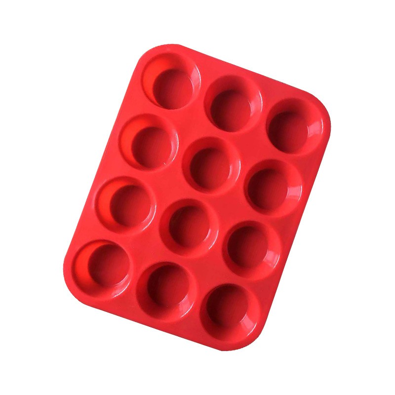 SG - Khuôn silicon cupcake làm bánh bông lan muffin socola rau câu 12 ô hình tròn
