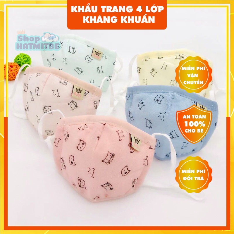 Khẩu trang xô 4 lớp kháng khuẩn túi zip cho bé